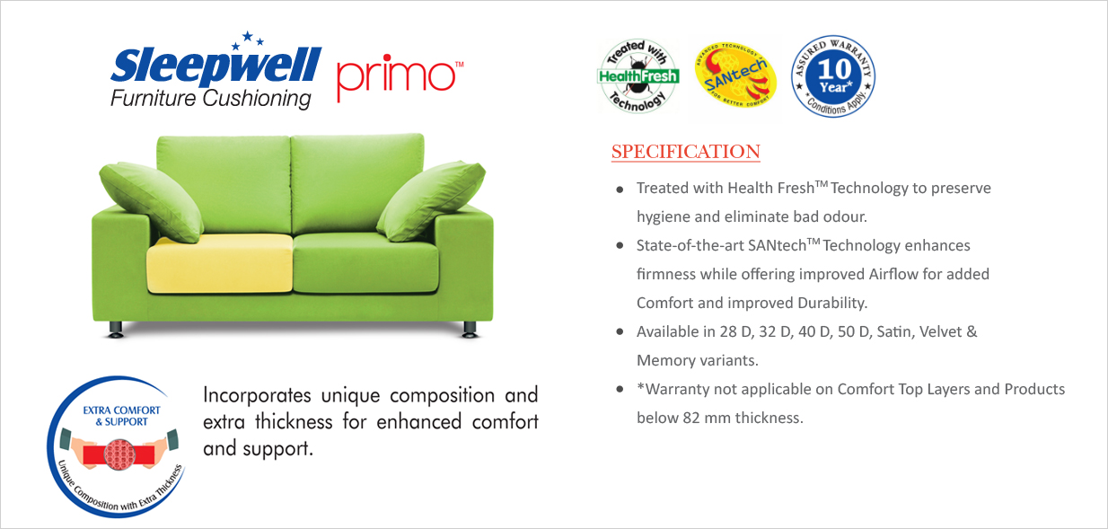 Sofa Seat Cushion Foam Sleepwell Baci Living Room